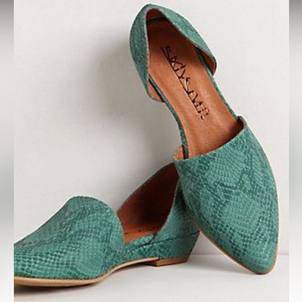 Sixtyseven Teal Textured Women's Flats
